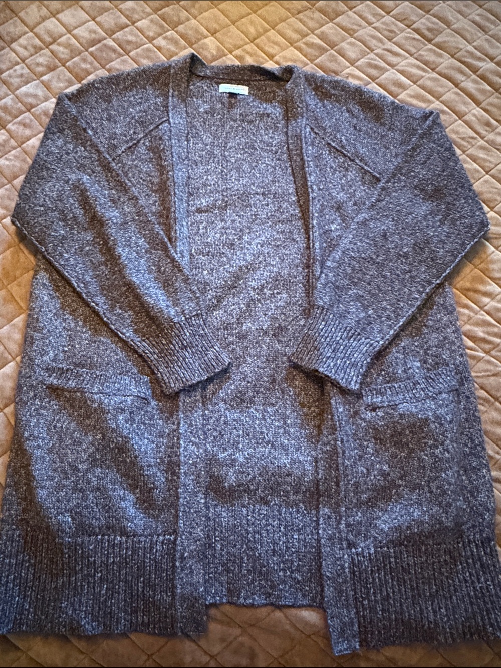 Lucky Brand Open Front Cardigan in Brown Size Small Like New